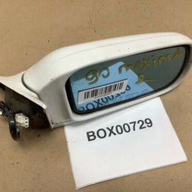 1989 1990 NISSAN MAXIMA FRONT RIGHT PASSENGER SIDE VIEW MIRROR POWER WHITE OEM+