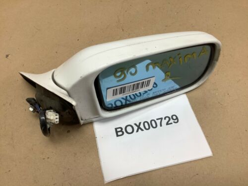 1989 1990 NISSAN MAXIMA FRONT RIGHT PASSENGER SIDE VIEW MIRROR POWER WHITE OEM+