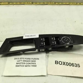 2013 2019 FORD FUSION FRONT LEFT DRIVER DOOR WINDOW MIRROR MASTER SWITCH w/ TRIM