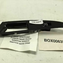2013 2016 FORD FUSION REAR LEFT DRIVER SIDE DOOR POWER WINDOW SWITCH w/ TRIM OEM